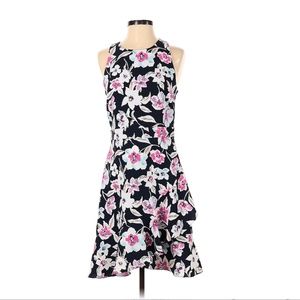 Banana Republic Navy Floral Ruffle Dress Size 4